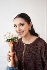 Cocoa Pleats Kaftan - DrapeTribe