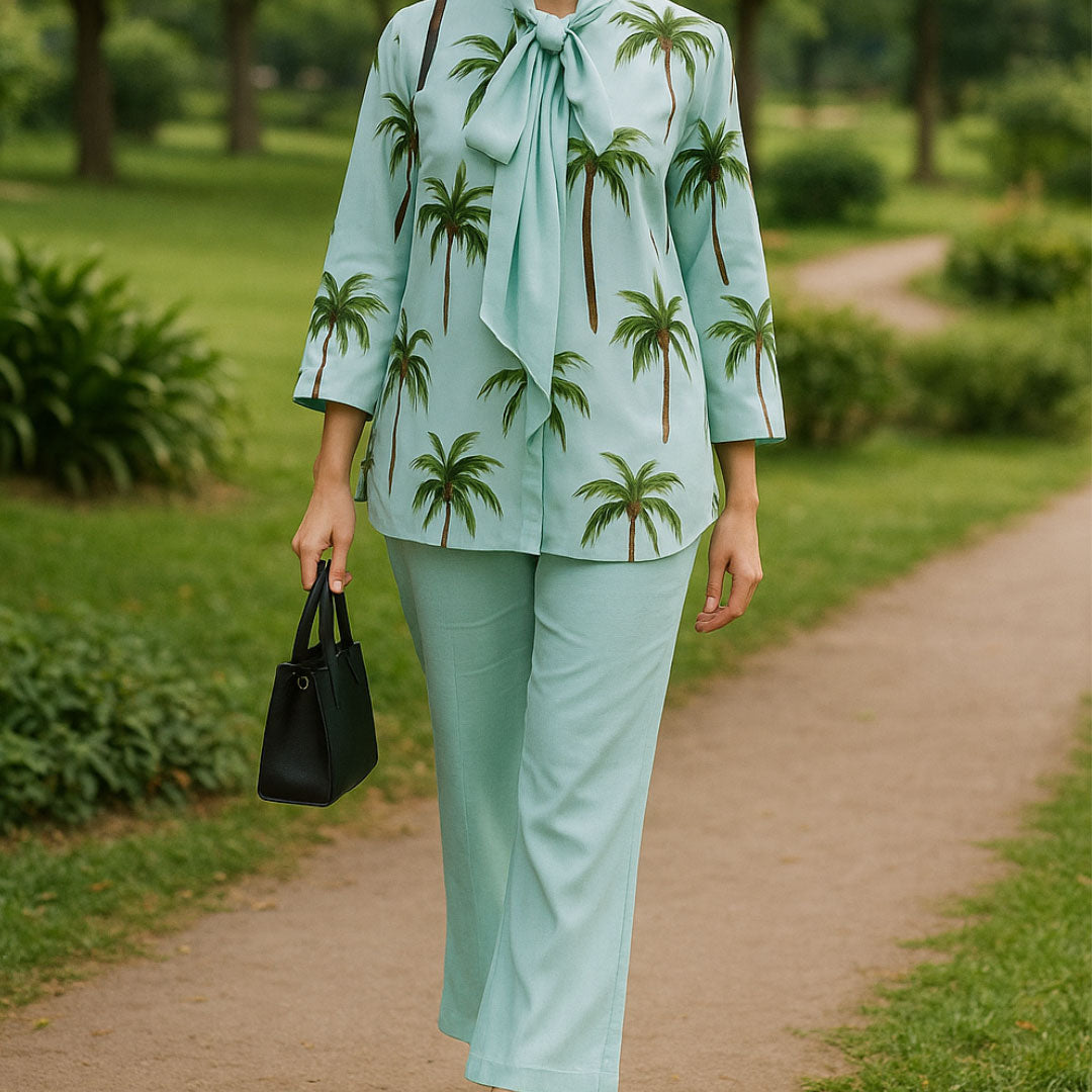 Aqua Bloom Cord Set DrapeTribe