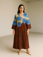 Blue and Red Floral Kaftan Everyday Chic
