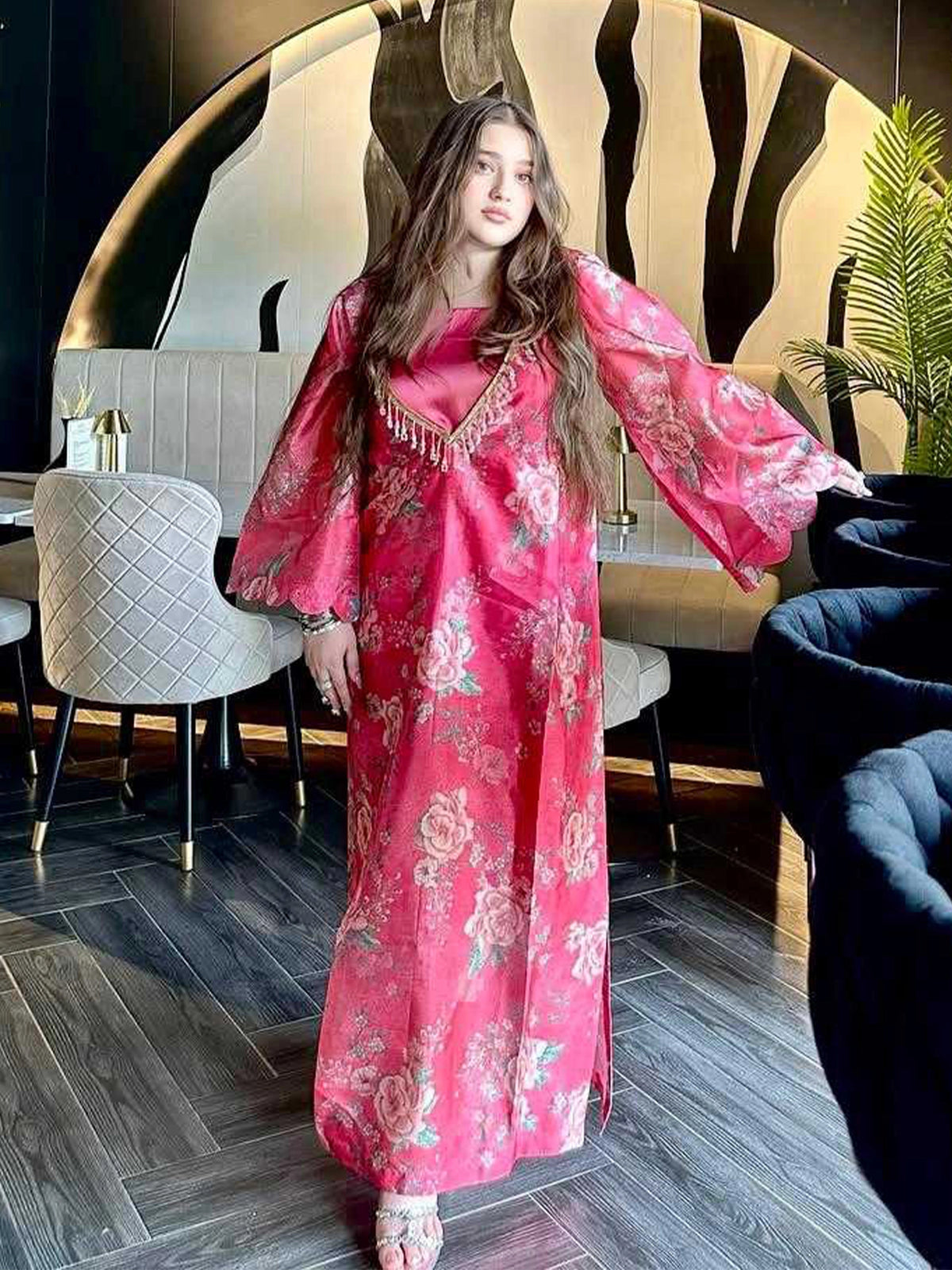 Rosé Bloom Set Statement Drapes