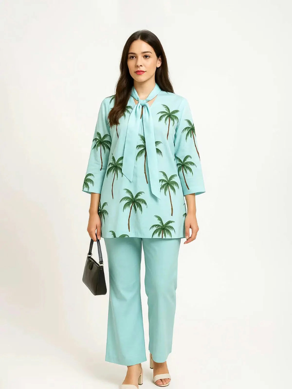 Aqua Bloom 2 piece Cord Set DrapeTribe