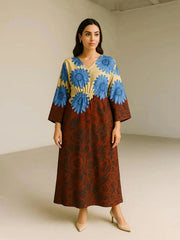 Blue and Red Floral Kaftan Everyday Chic