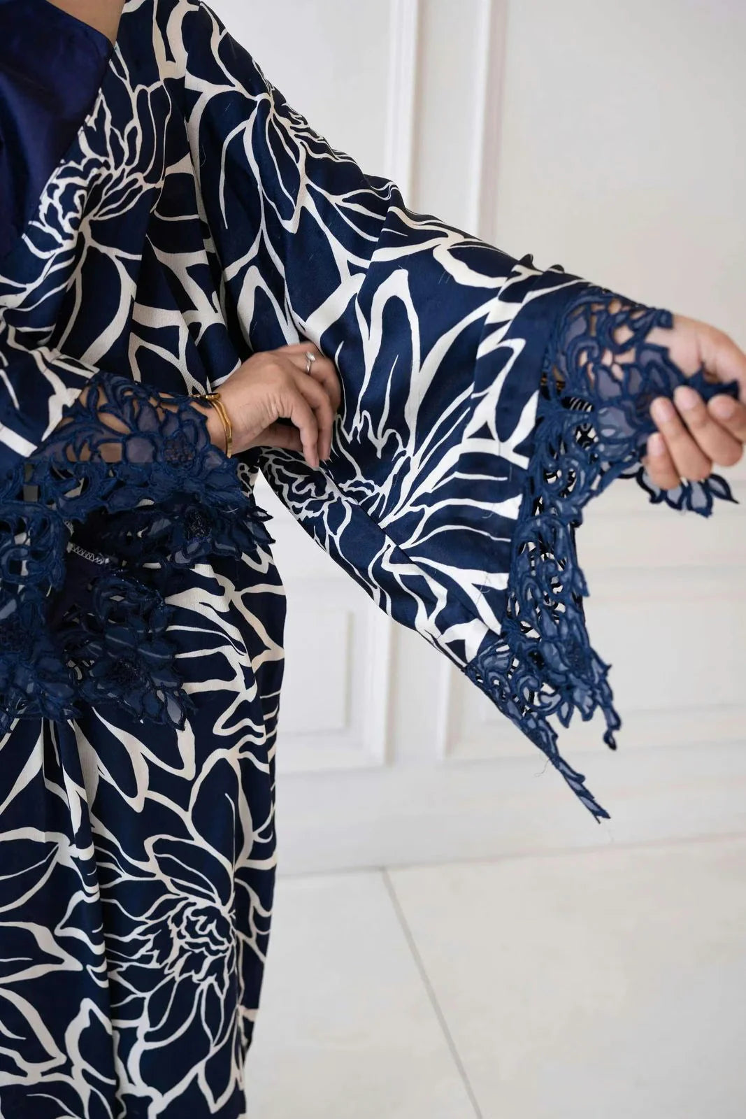 Navy Flora Kaftan Gown Everyday Chic