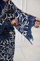 Navy Flora Kaftan Gown Everyday Chic