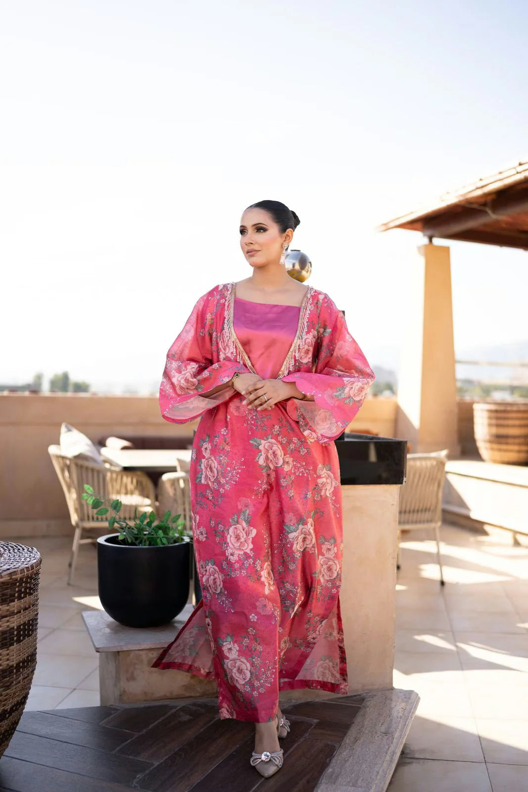 Rosé Bloom Set Statement Drapes